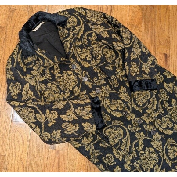 Vintage Silhouette Women's Large Jacquard Tapestry Longline Jacket - Picture 1 of 8